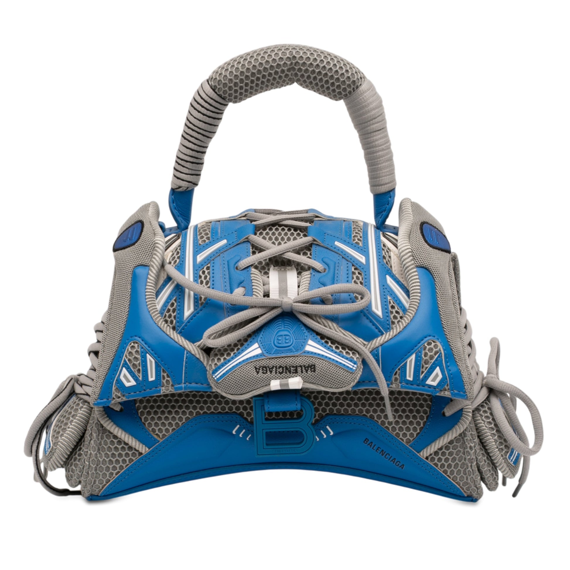 Balenciaga Small Faux Leather and Mesh Sneakerhead Top Handle Bag