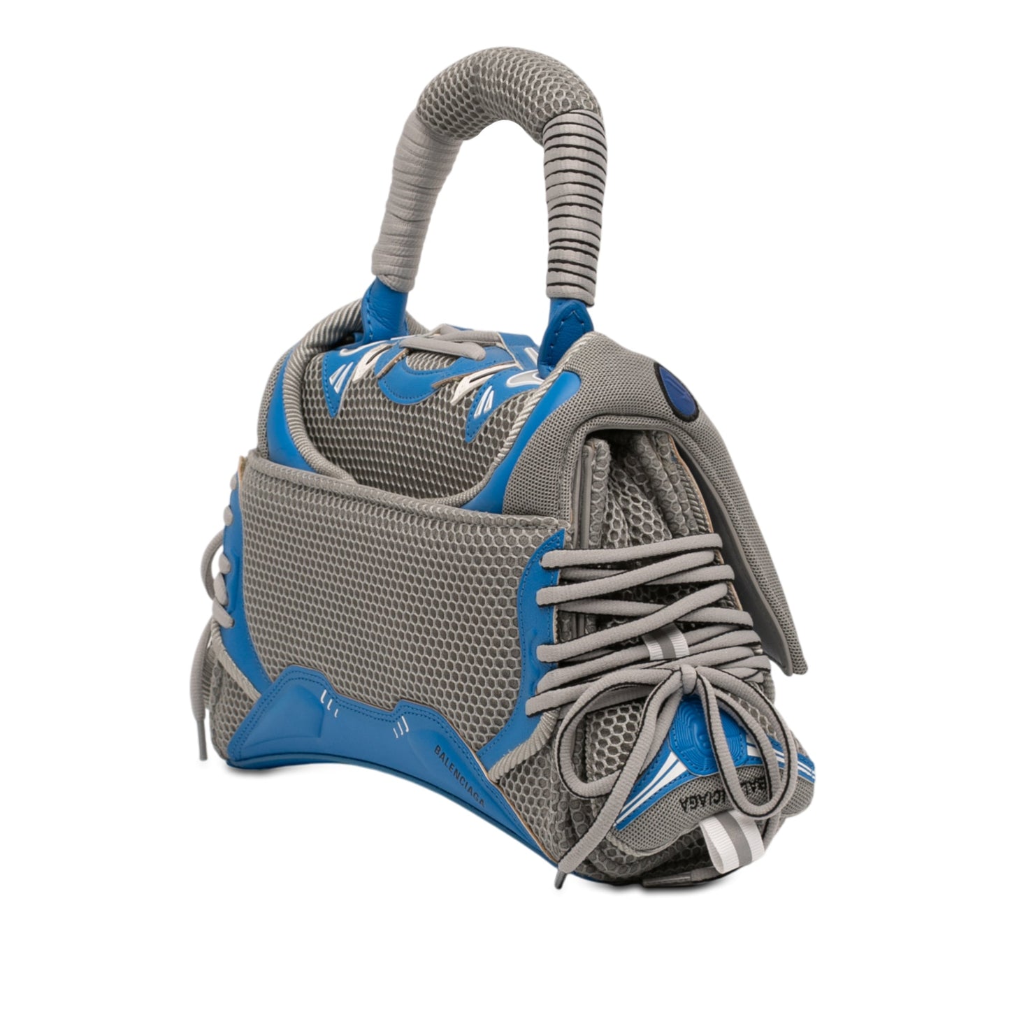 Balenciaga Small Faux Leather and Mesh Sneakerhead Top Handle Bag