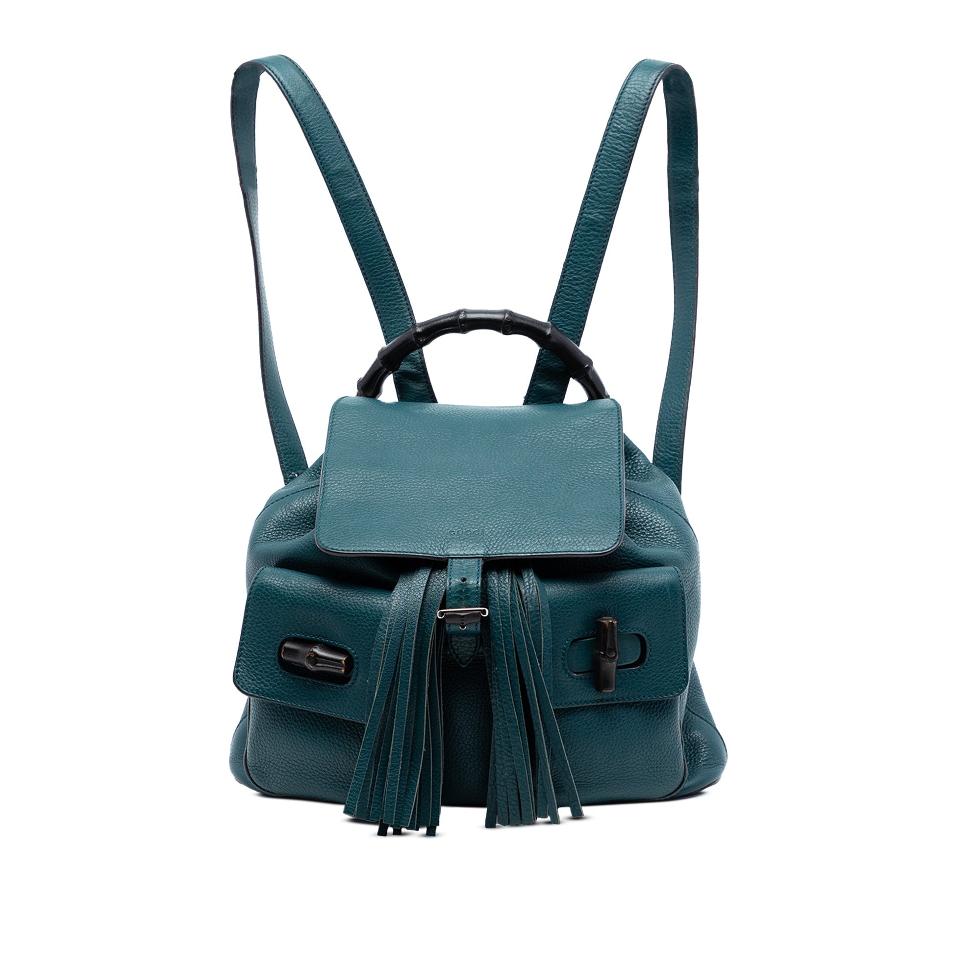 Leather Bamboo Tassel Backpack