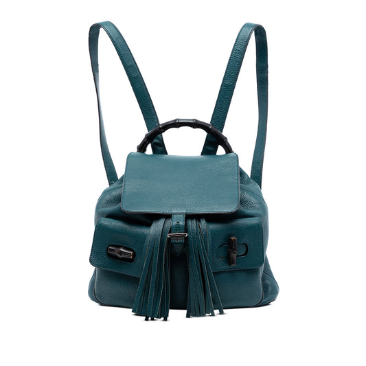 Leather Bamboo Tassel Backpack