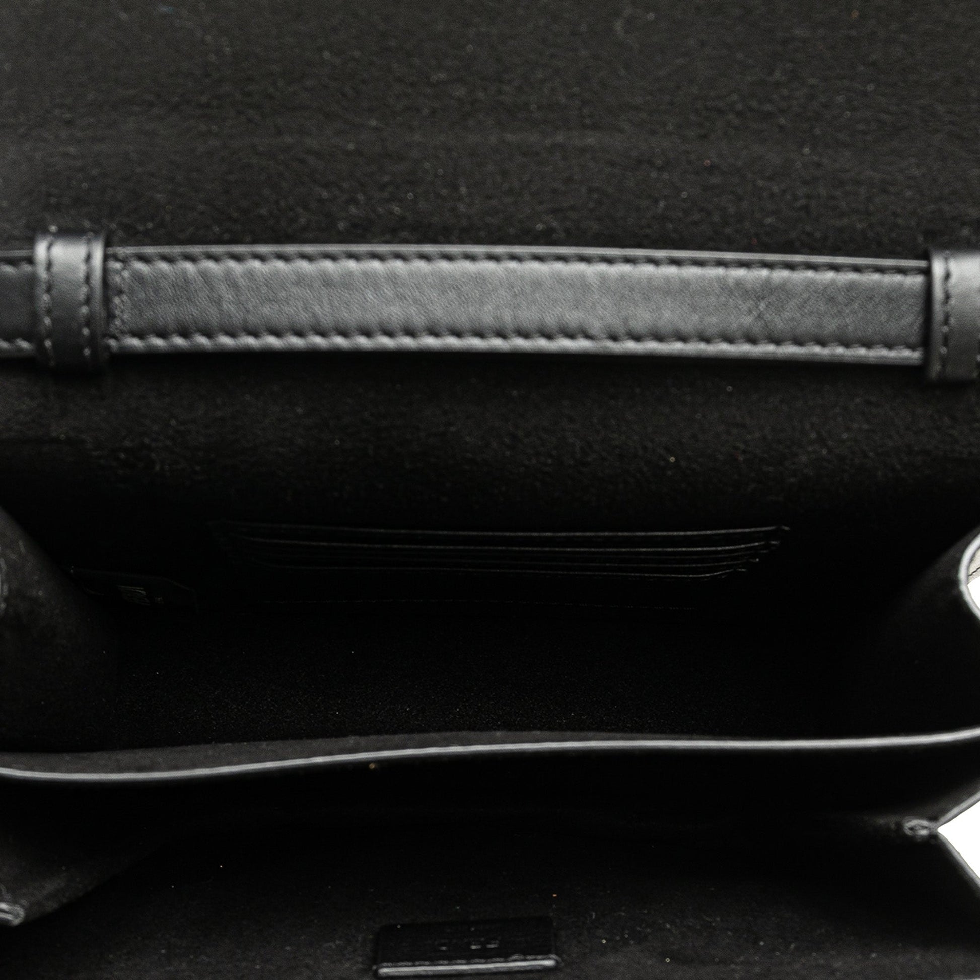 Fendi Leather Crystal Fab Crossbody