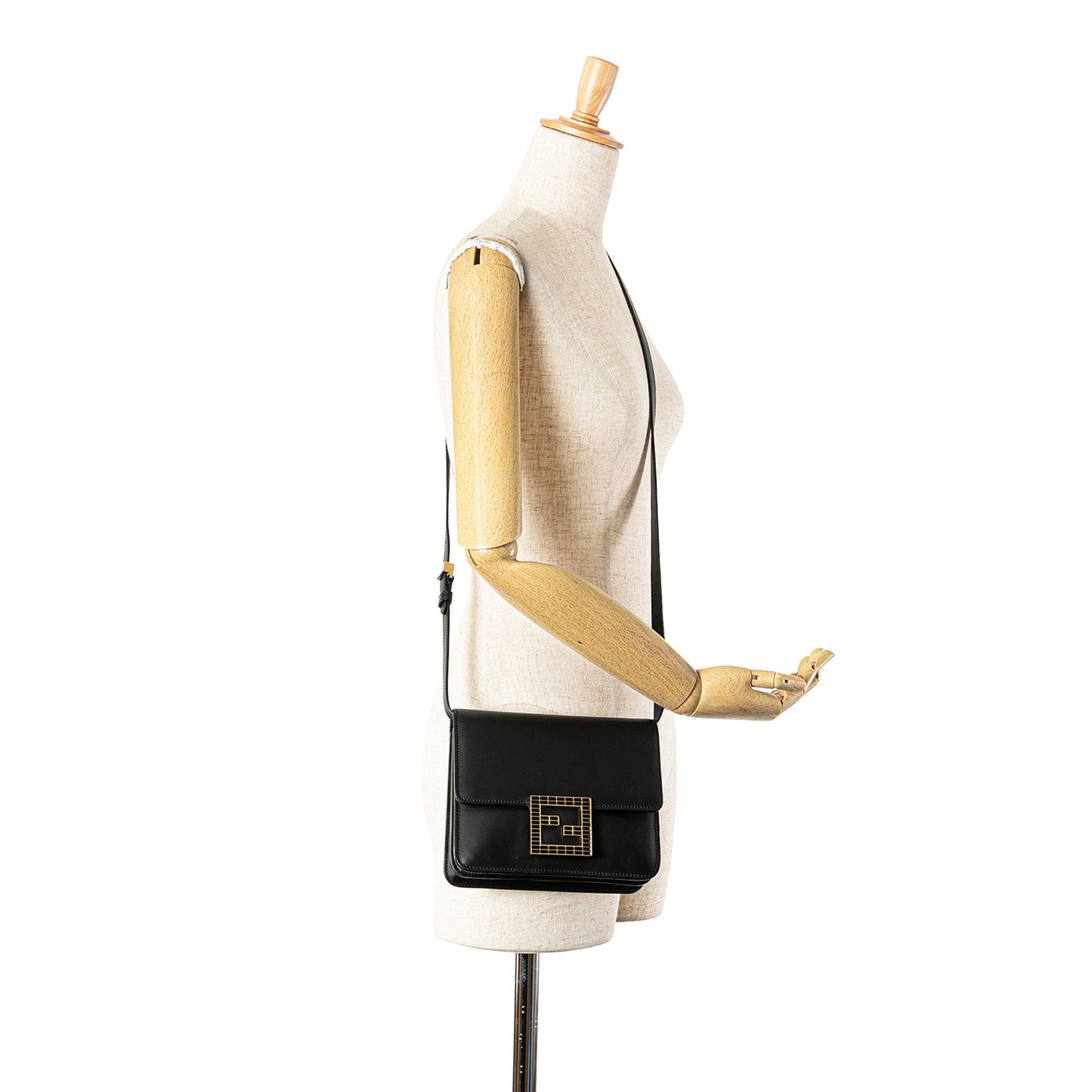 Fendi Leather Crystal Fab Crossbody