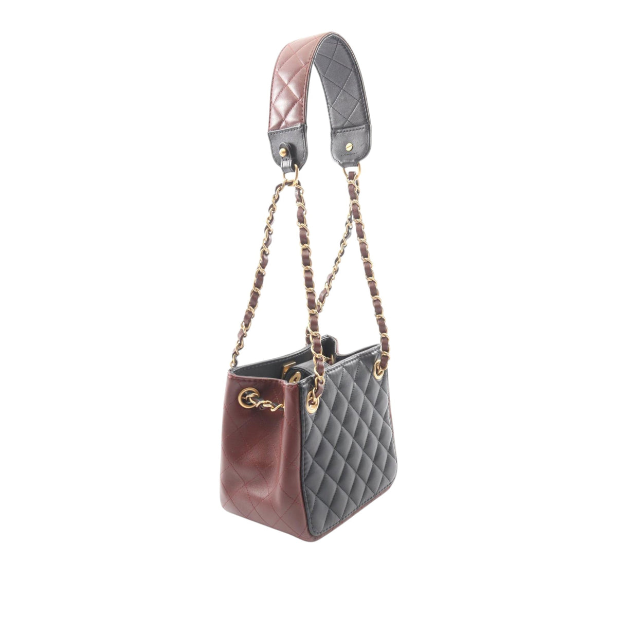 Chanel CC Quilted Lambskin Drawstring Bucket Bag