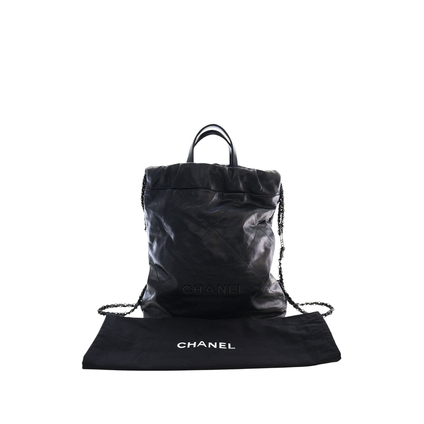 Chanel Large Quilted Shiny Calfskin 22 Backpack