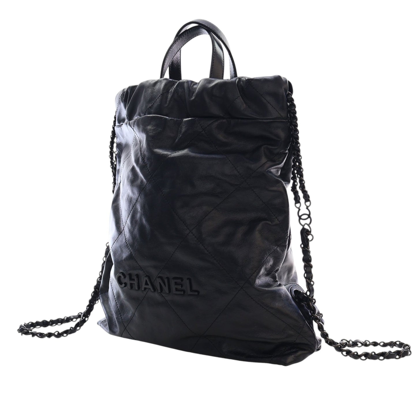 Chanel Large Quilted Shiny Calfskin 22 Backpack