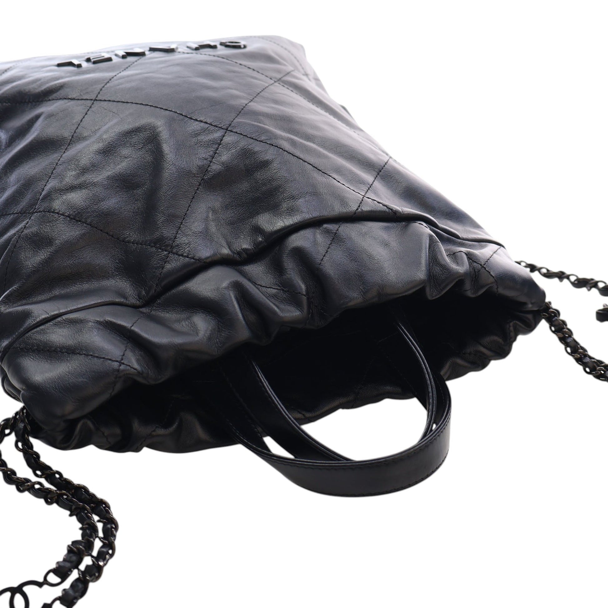 Chanel Large Quilted Shiny Calfskin 22 Backpack