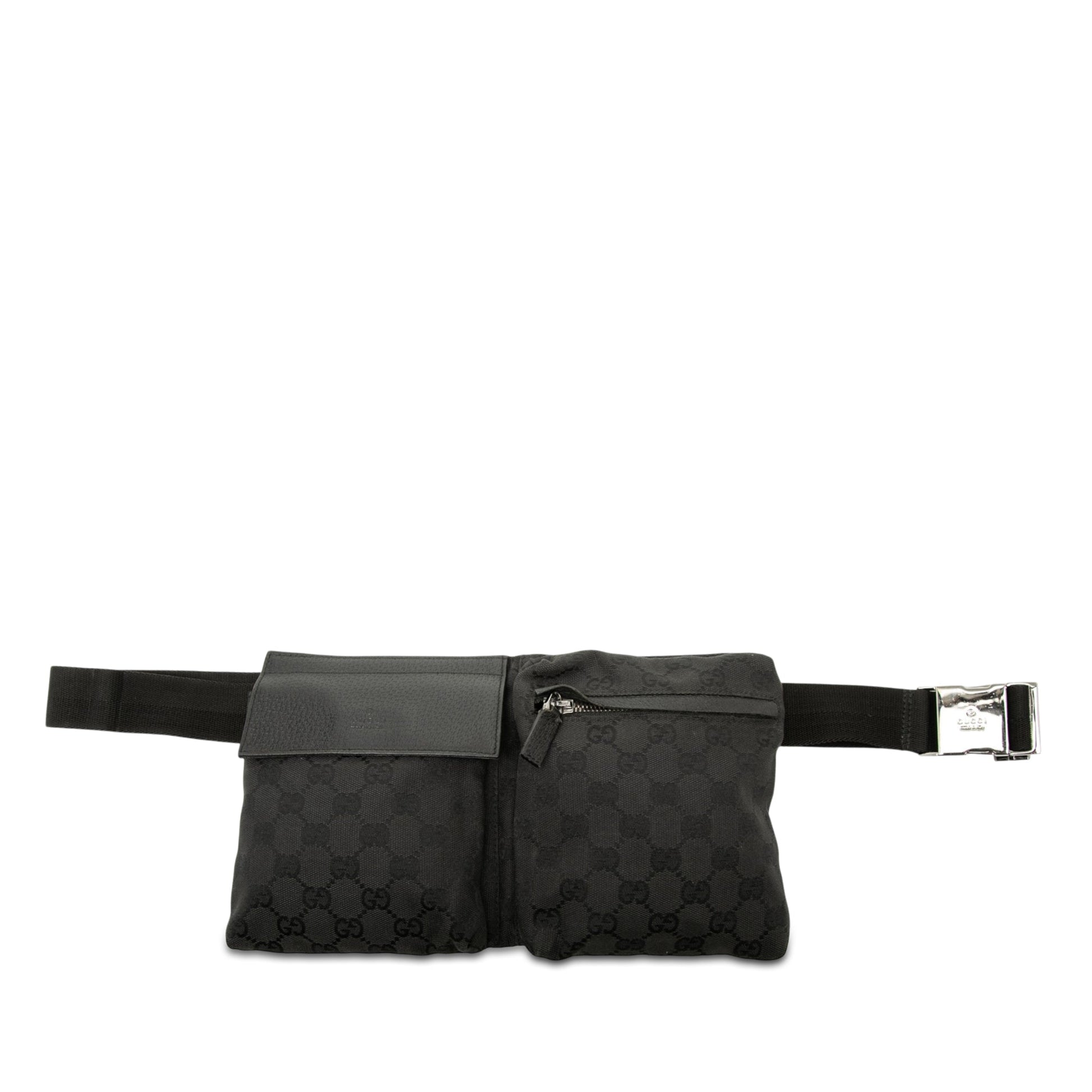 Gucci GG Canvas Double Pocket Belt Bag