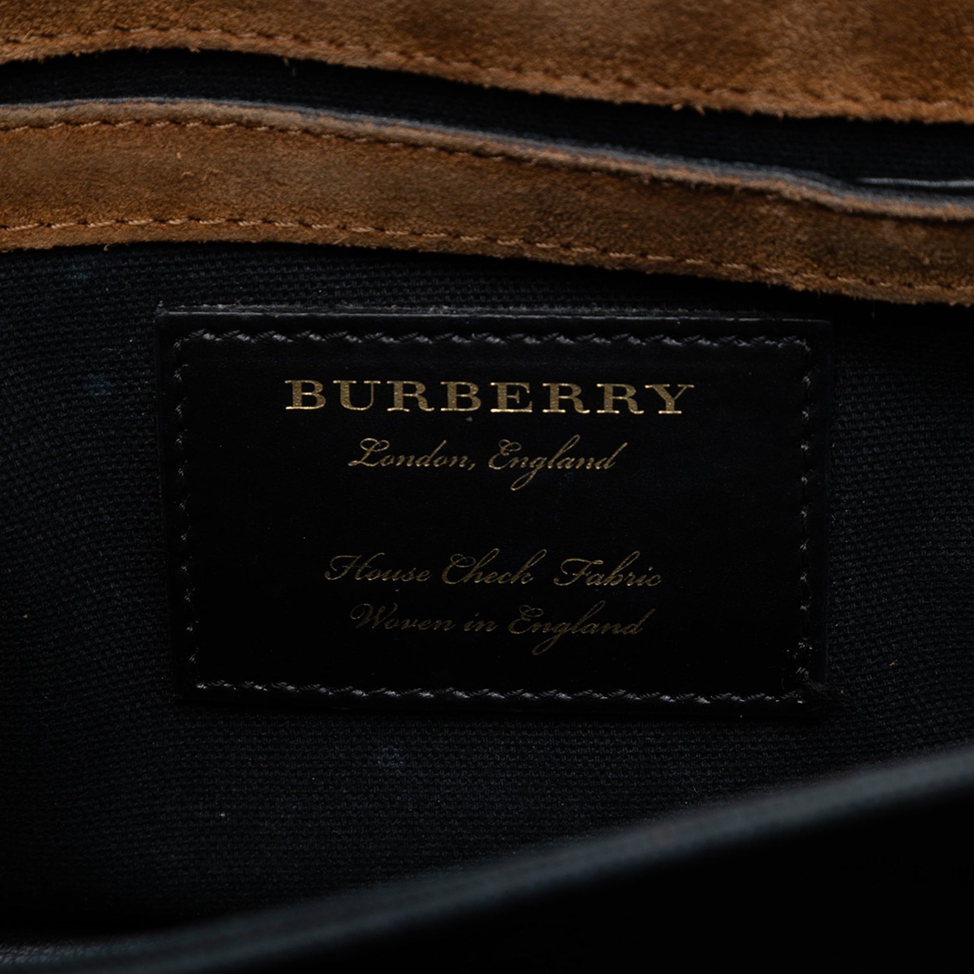 Burberry Small Leather and House Check Canvas Derby Macken Crossbody