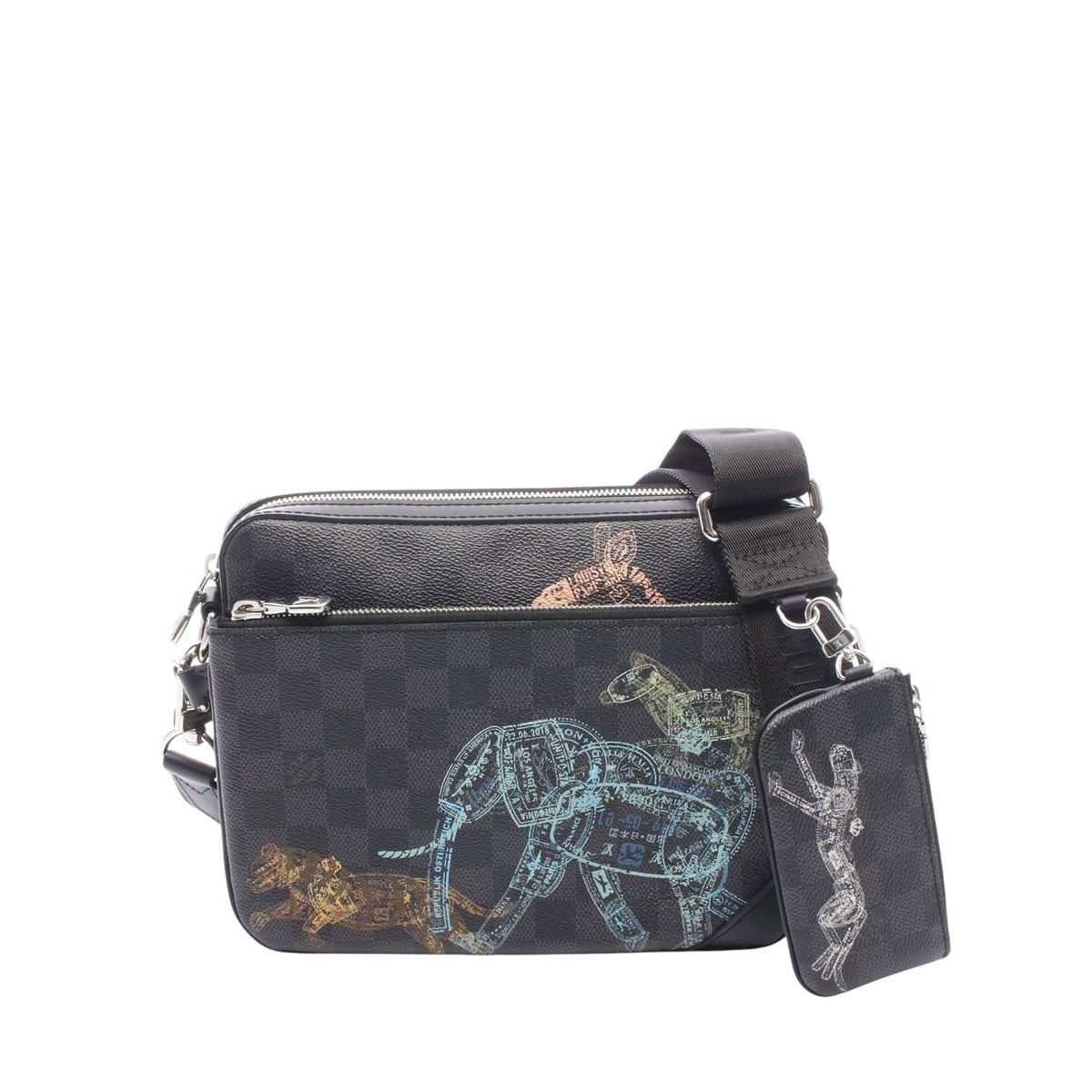 Louis Vuitton Damier Graphite Animal Print Trio Messenger
