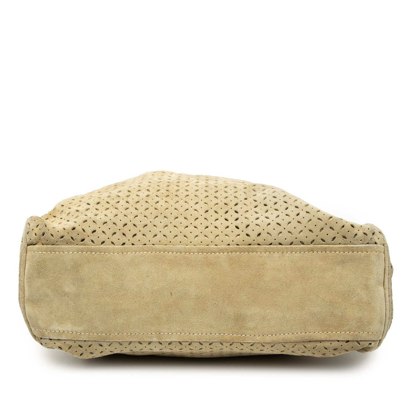 Miu Miu Laser Cut Suede Bamboo Top Handle Bag