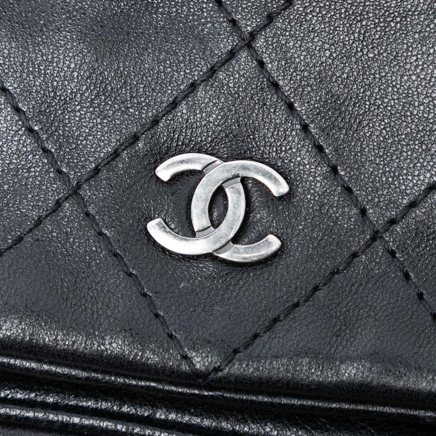 Chanel CC Quilted Lambskin Full Flap Wallet on Chain