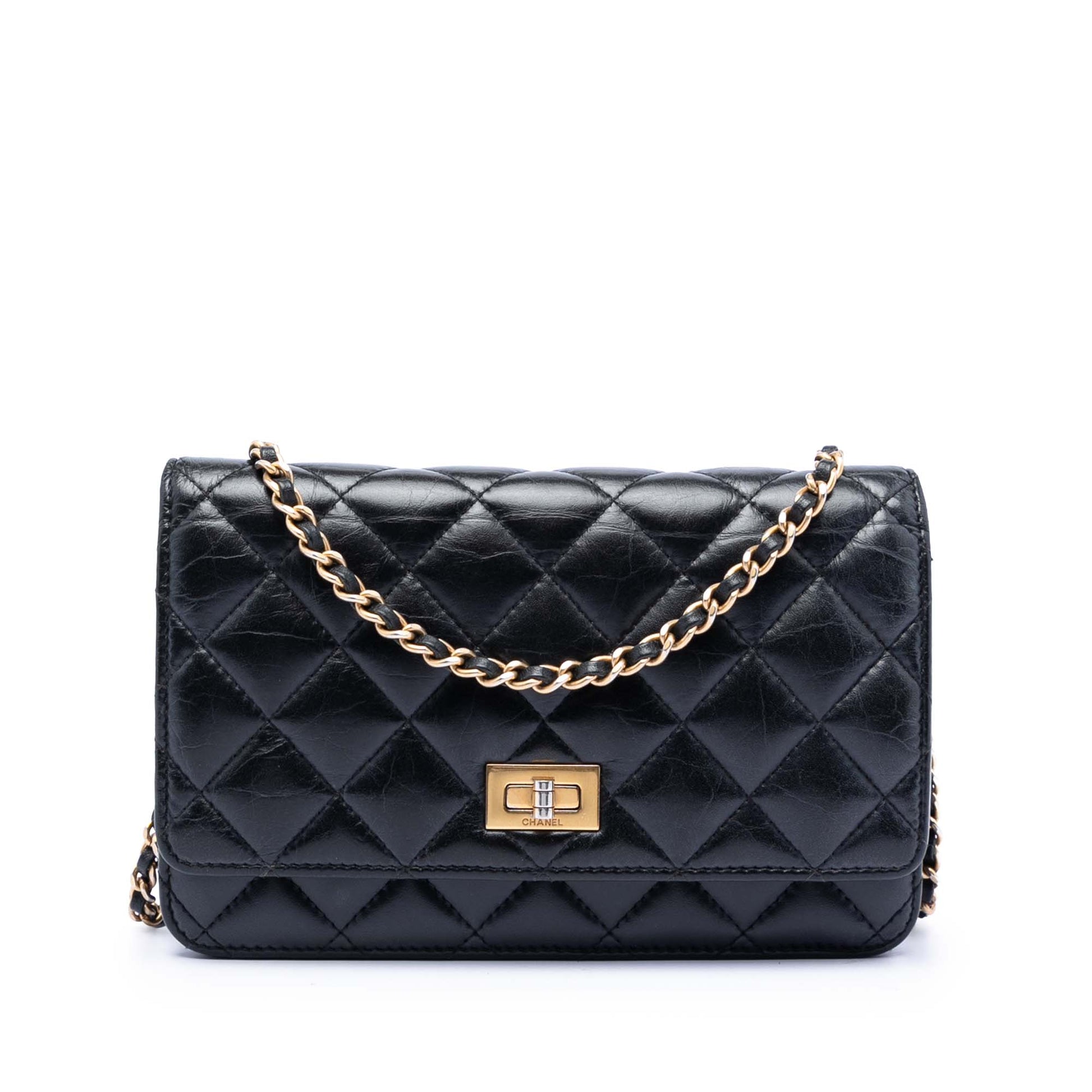 Chanel Quilted Aged Calfskin Reissue 2.55 Wallet on Chain