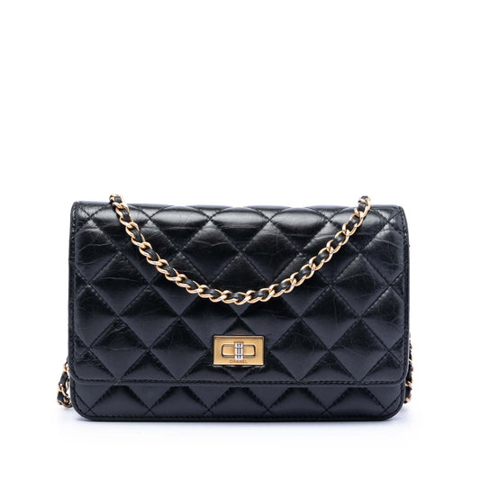 Chanel Quilted Aged Calfskin Reissue 2.55 Wallet on Chain