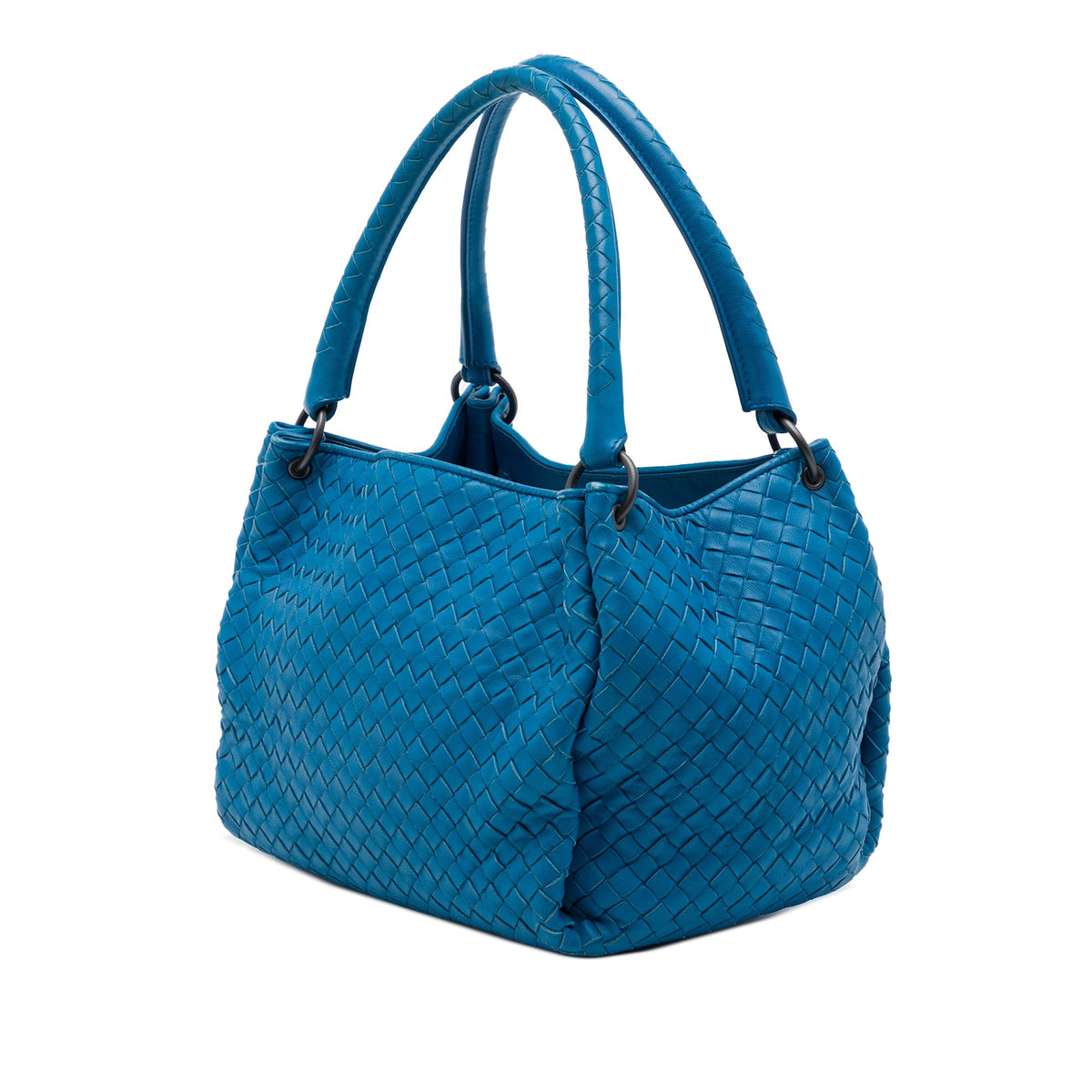 Bottega Veneta Nappa Intrecciato Parachute Tote — Blue