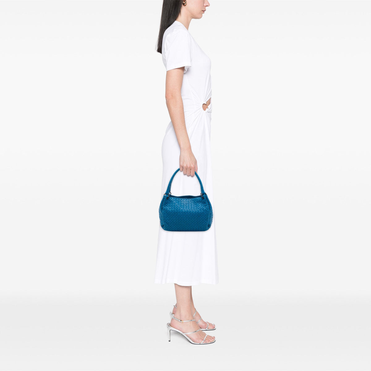 Bottega Veneta Nappa Intrecciato Parachute Tote — Blue
