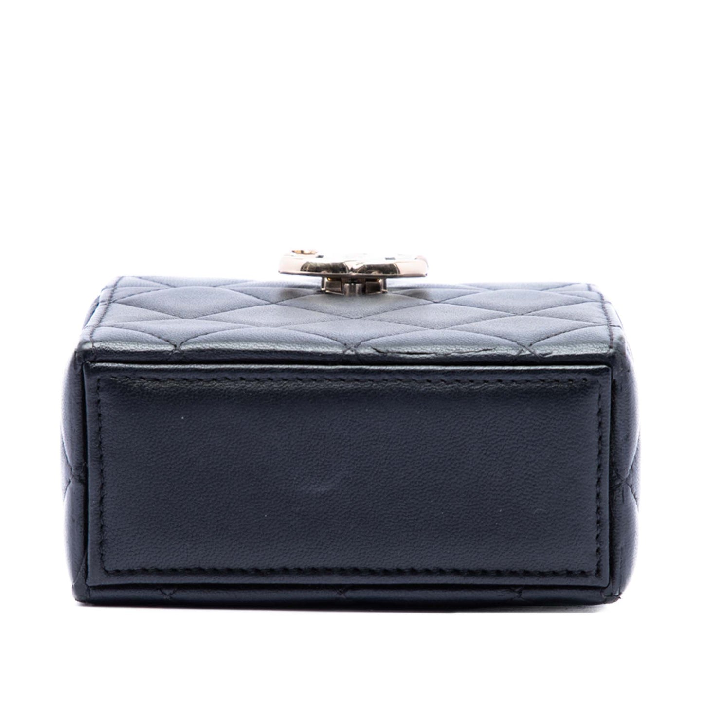 Chanel Small Quilted Lambskin Box With Chain