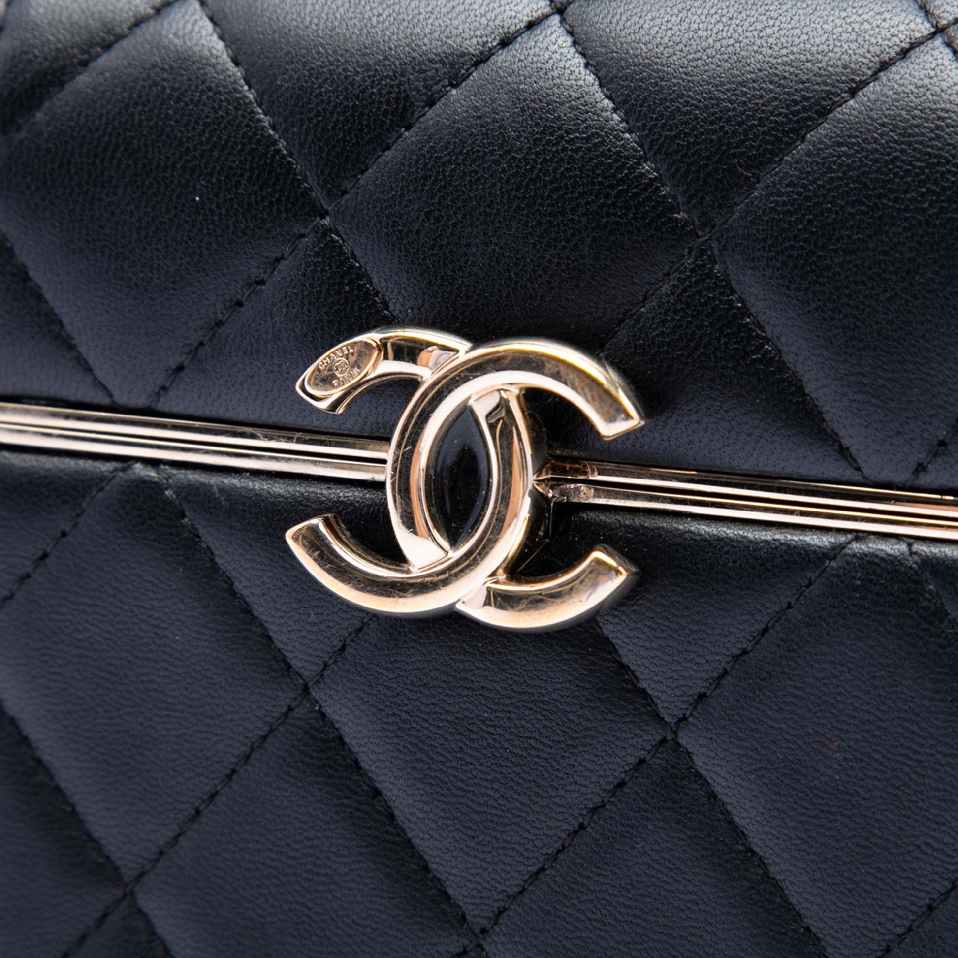 Chanel Small Quilted Lambskin Box With Chain