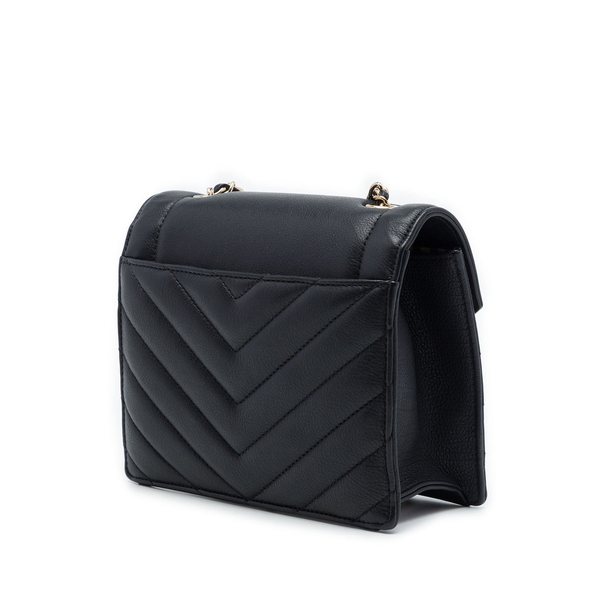 Chanel Small Chevron Calfskin Envelope Flap — Black