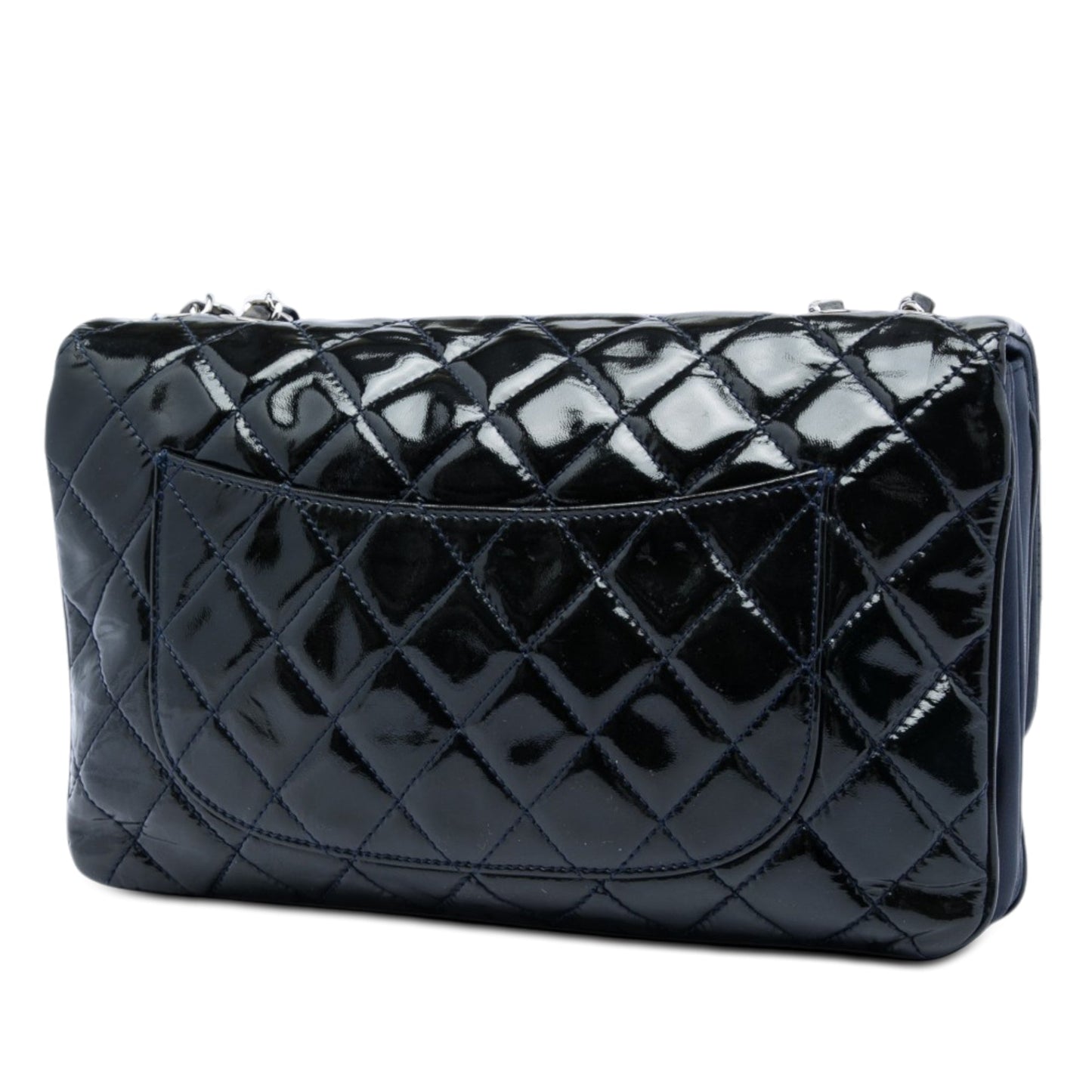 Chanel Jumbo Quilted Patent 3 Compartment Flap