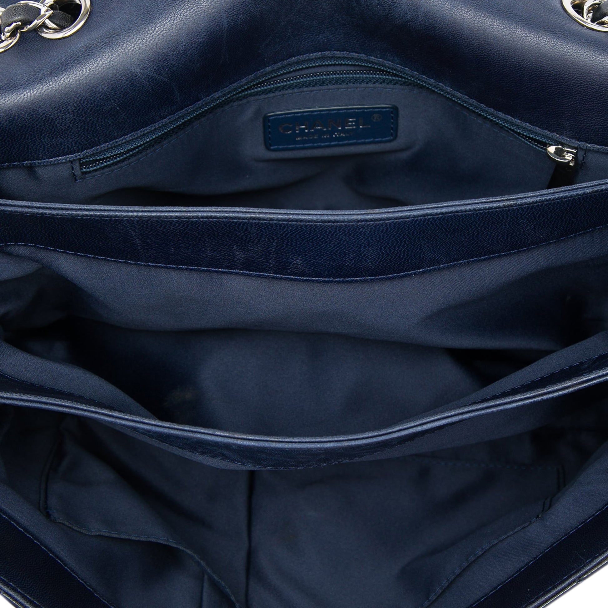 Chanel Jumbo Quilted Patent 3 Compartment Flap
