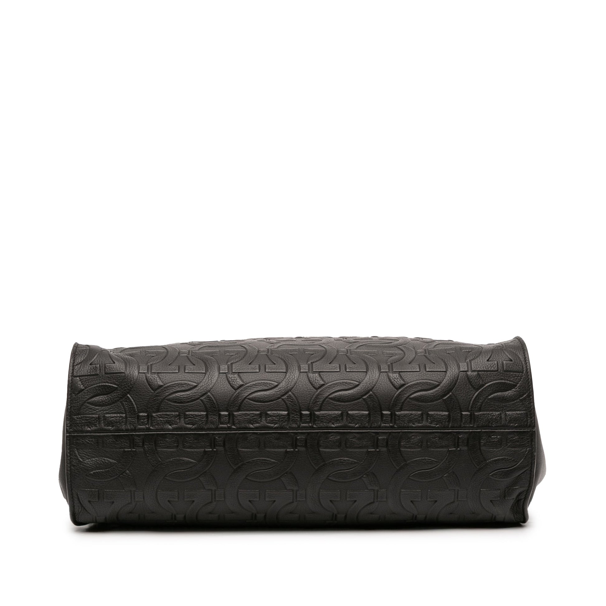 Ferragamo Gancini Embossed Calfskin Trifolio Tote