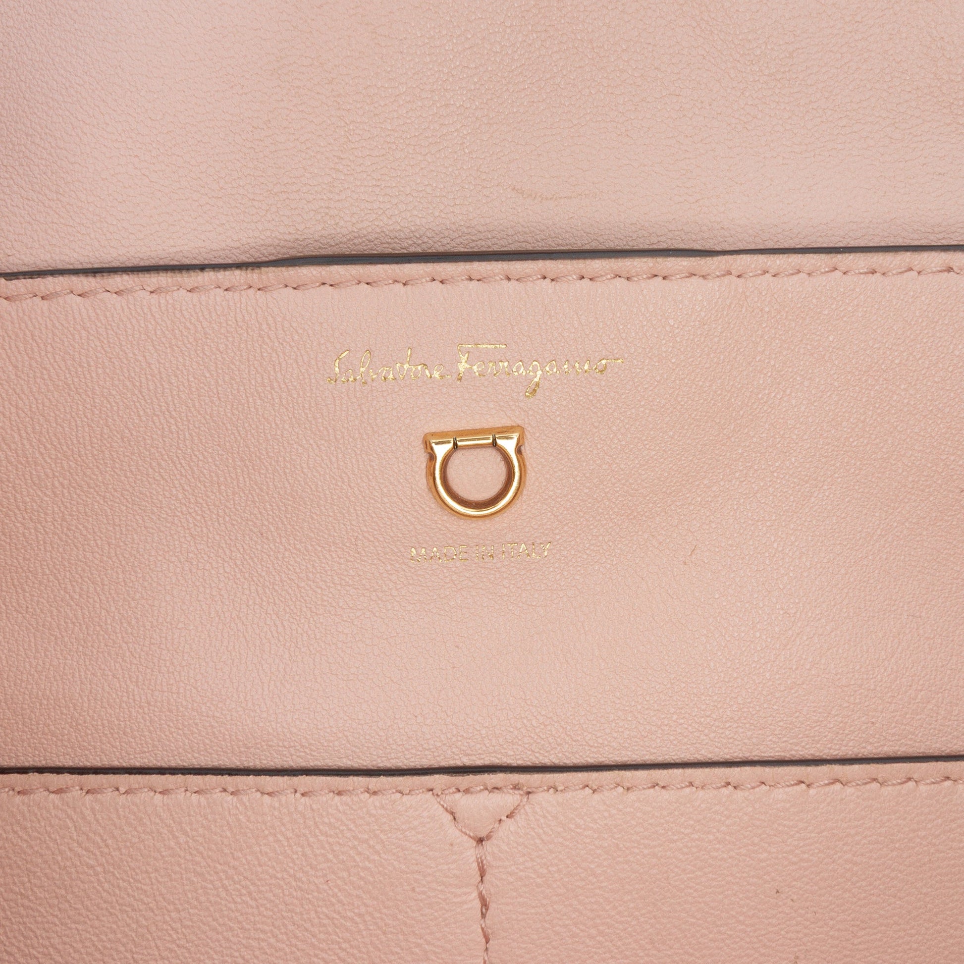 Ferragamo Gancini Embossed Calfskin Trifolio Tote