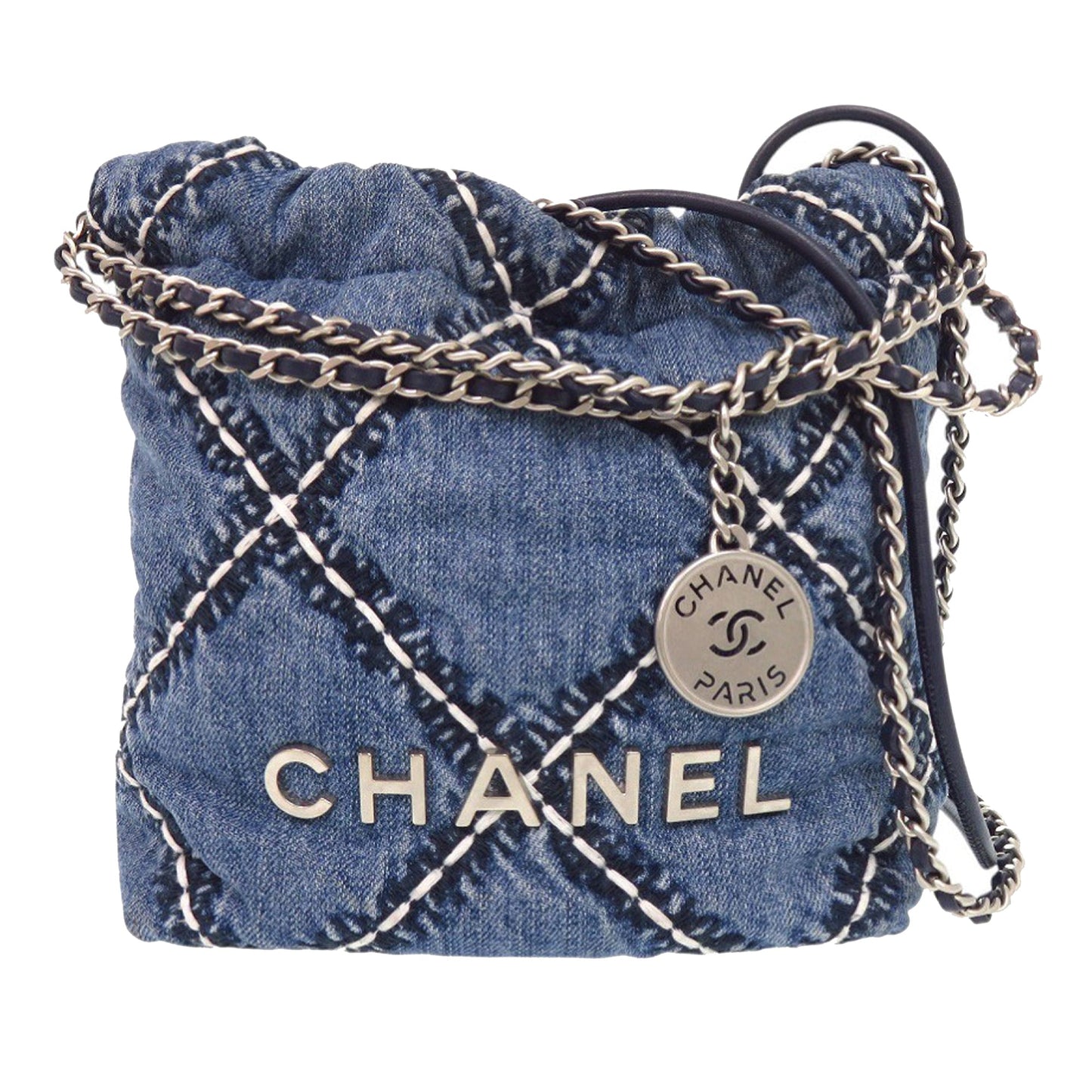 Chanel Mini Denim Stitched 22 Handbag