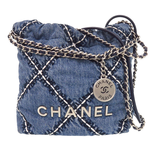 Chanel Mini Denim Stitched 22 Handbag