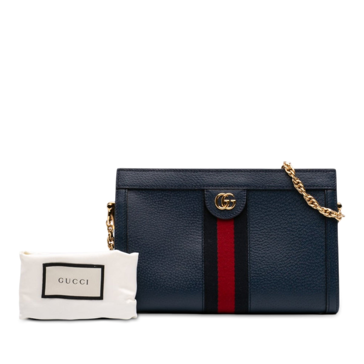 Gucci Small Calfskin Web Ophidia Chain Crossbody