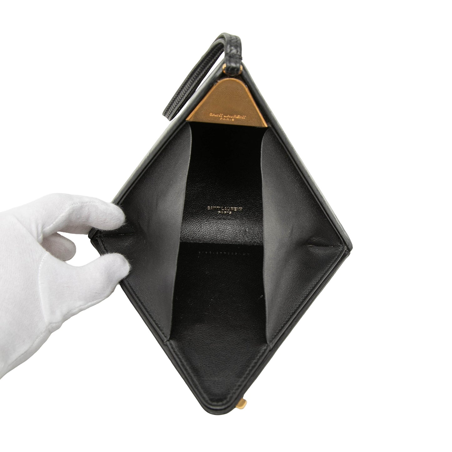 Saint Laurent Small Leather Pyramid Box Clutch