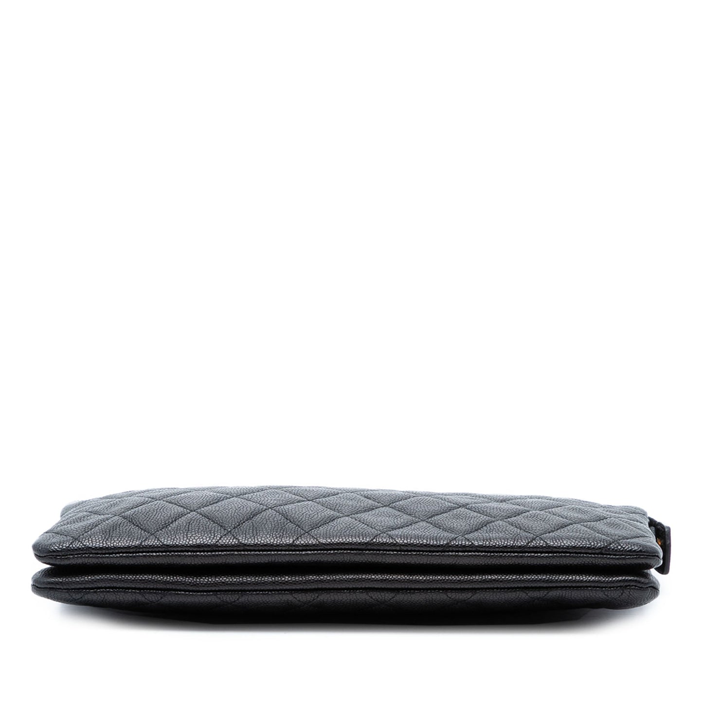 Quilted Caviar Boy O Case Zip Clutch