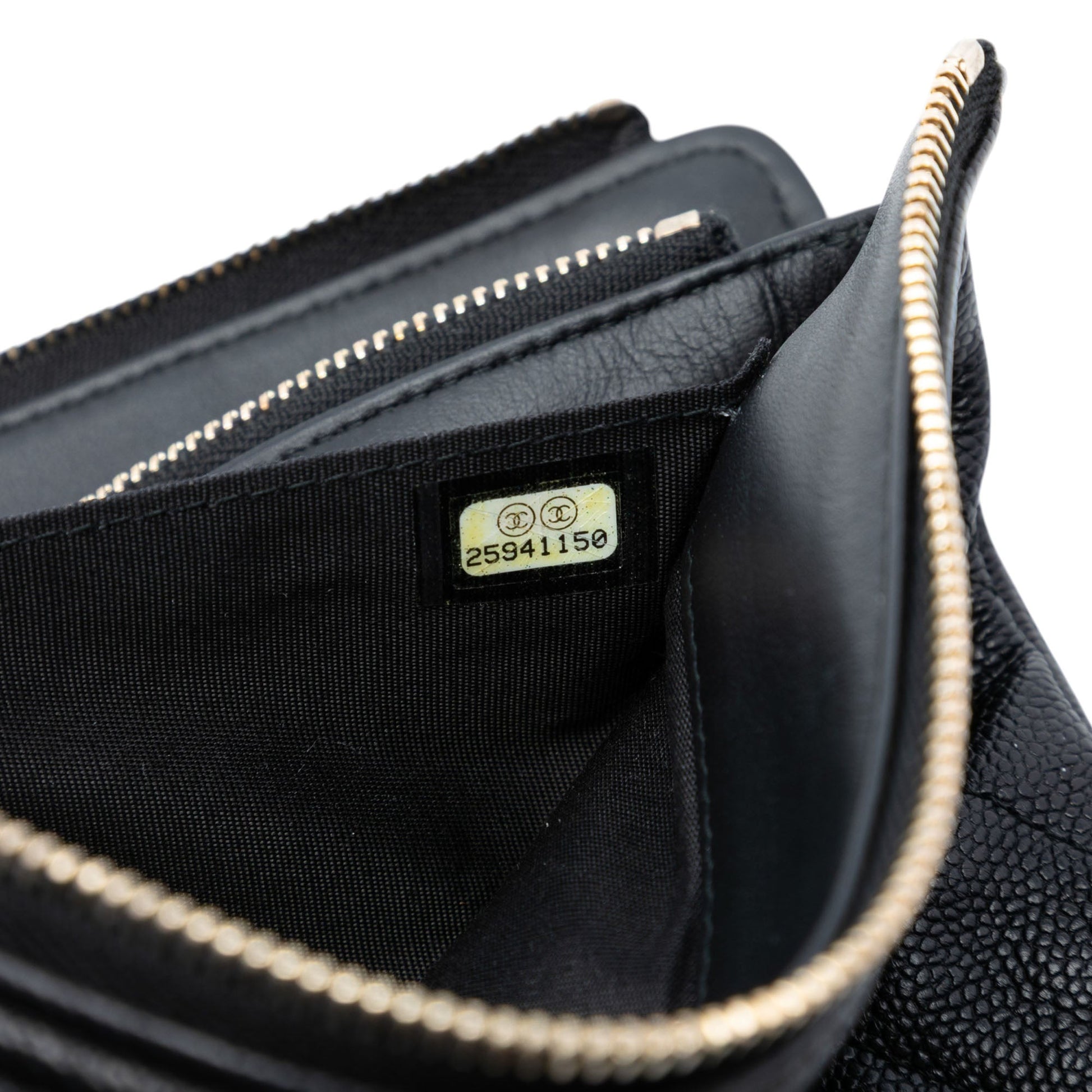 Quilted Caviar Boy O Case Zip Clutch