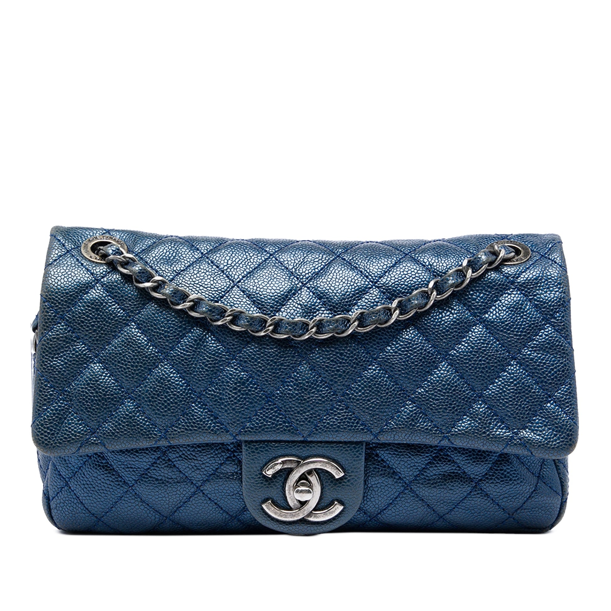 Chanel Medium Quilted Iridescent Caviar Easy Flap