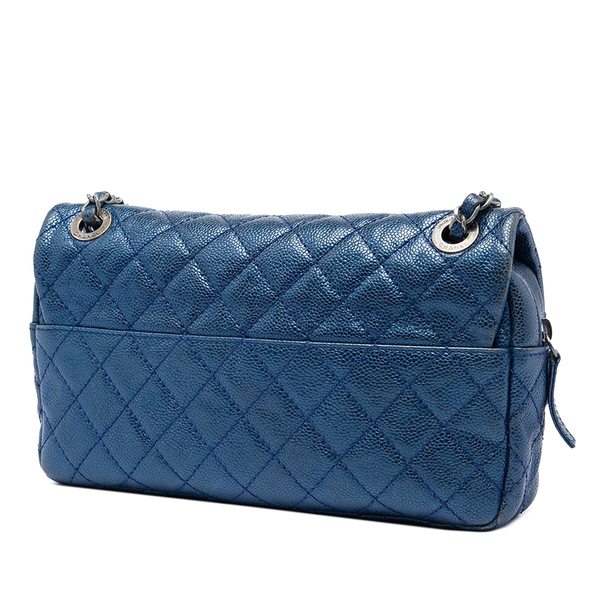 Chanel Medium Quilted Iridescent Caviar Easy Flap