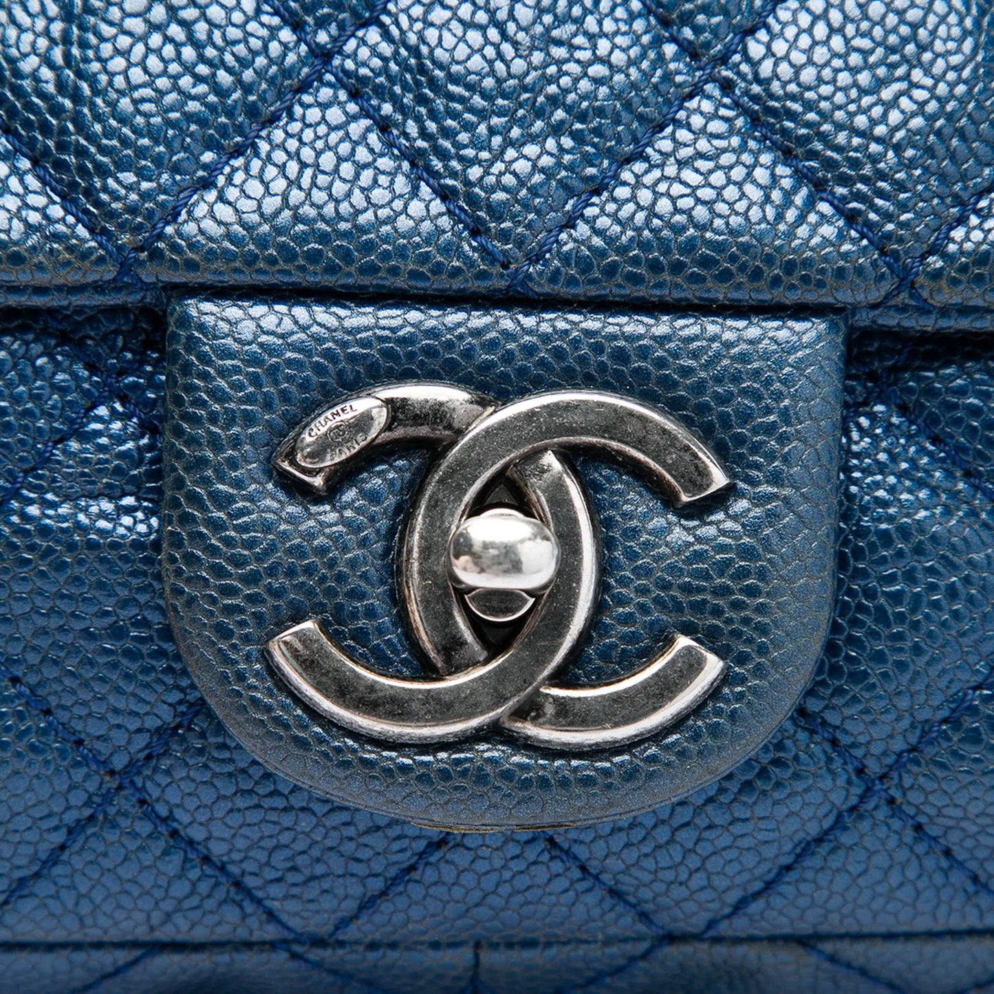 Chanel Medium Quilted Iridescent Caviar Easy Flap