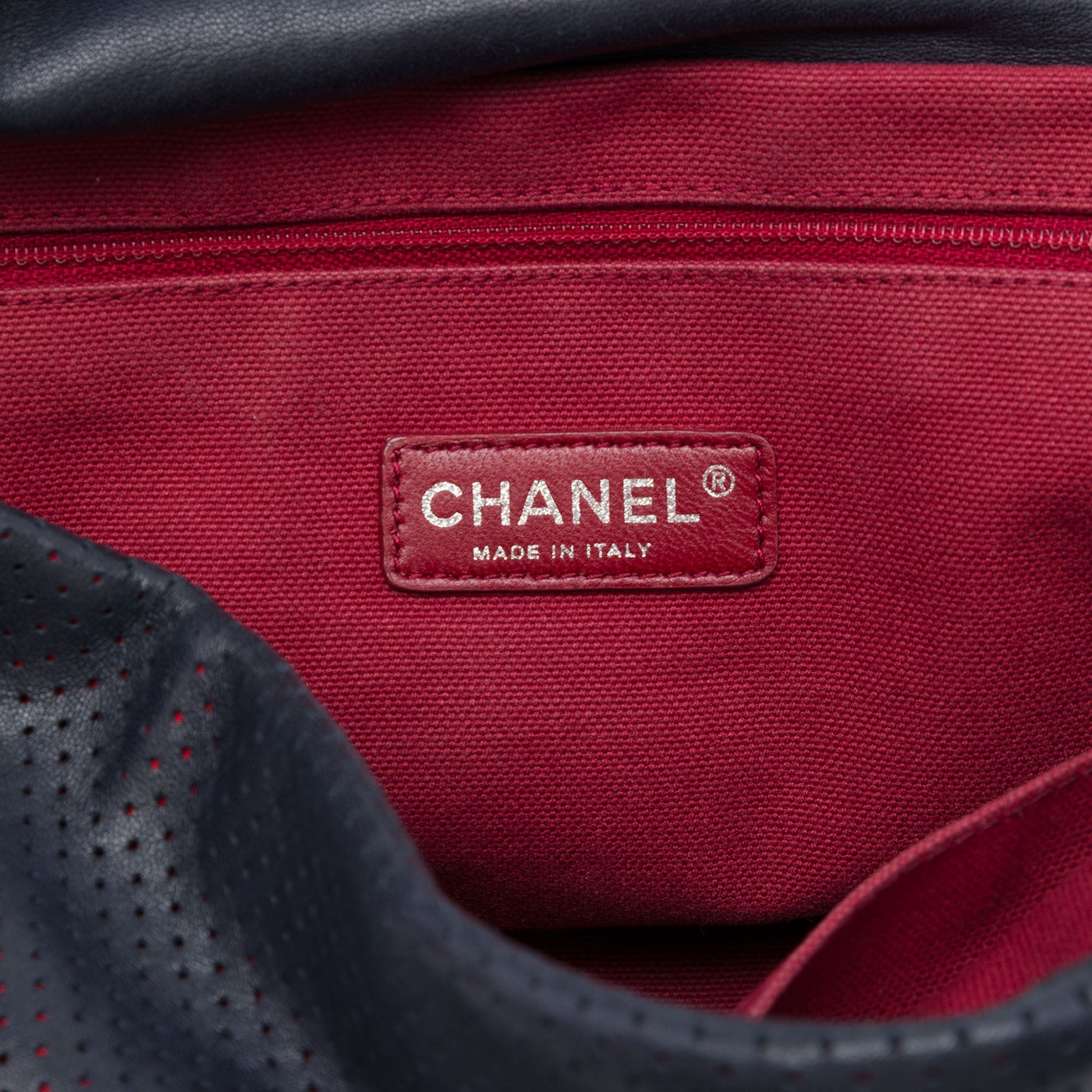Chanel Perforated Calfskin Expandable Shoulder Bag