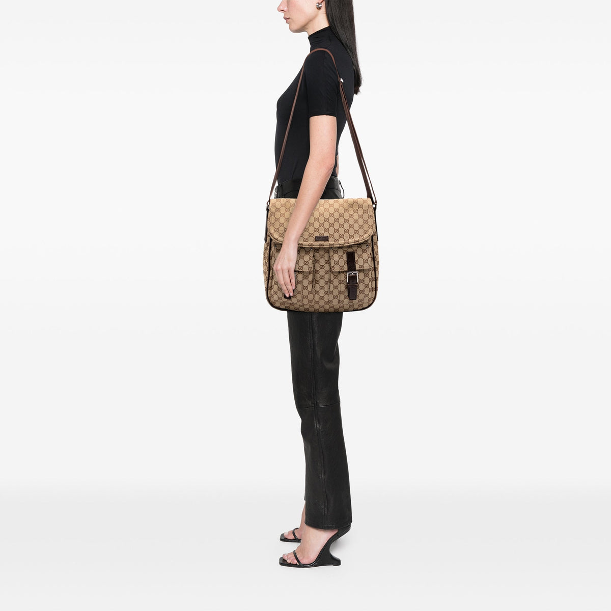 Gucci GG Canvas Crossbody — Beige