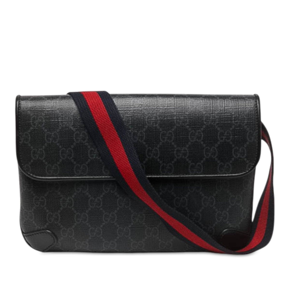 Gucci Small GG Supreme Web Belt Bag — Black