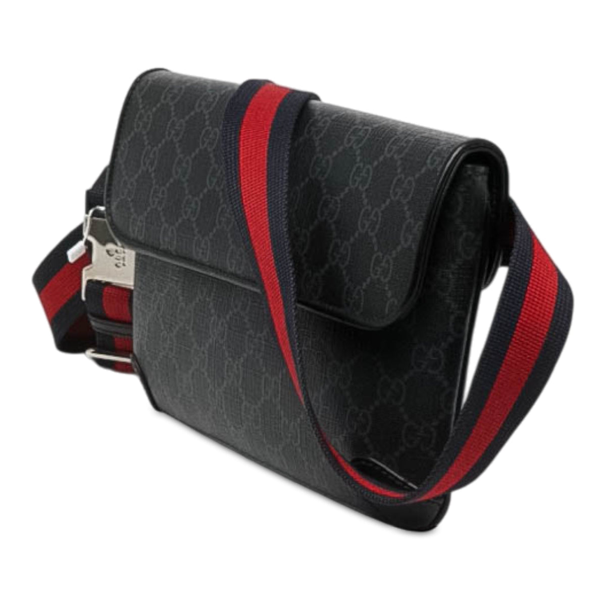 Gucci Small GG Supreme Web Belt Bag — Black