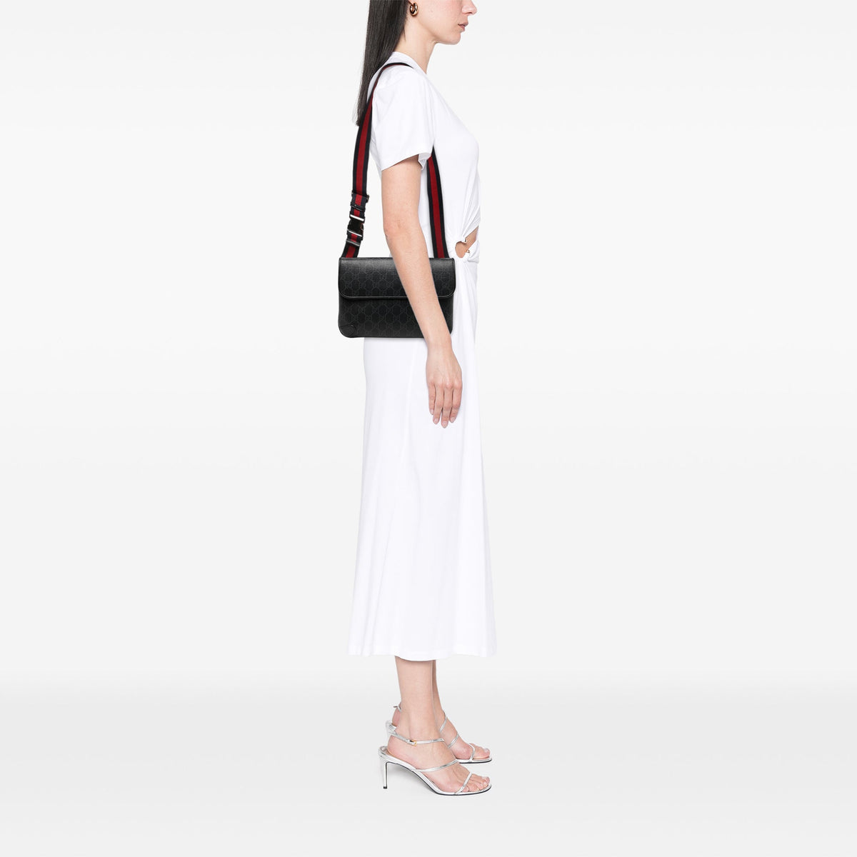 Gucci Small GG Supreme Web Belt Bag — Black