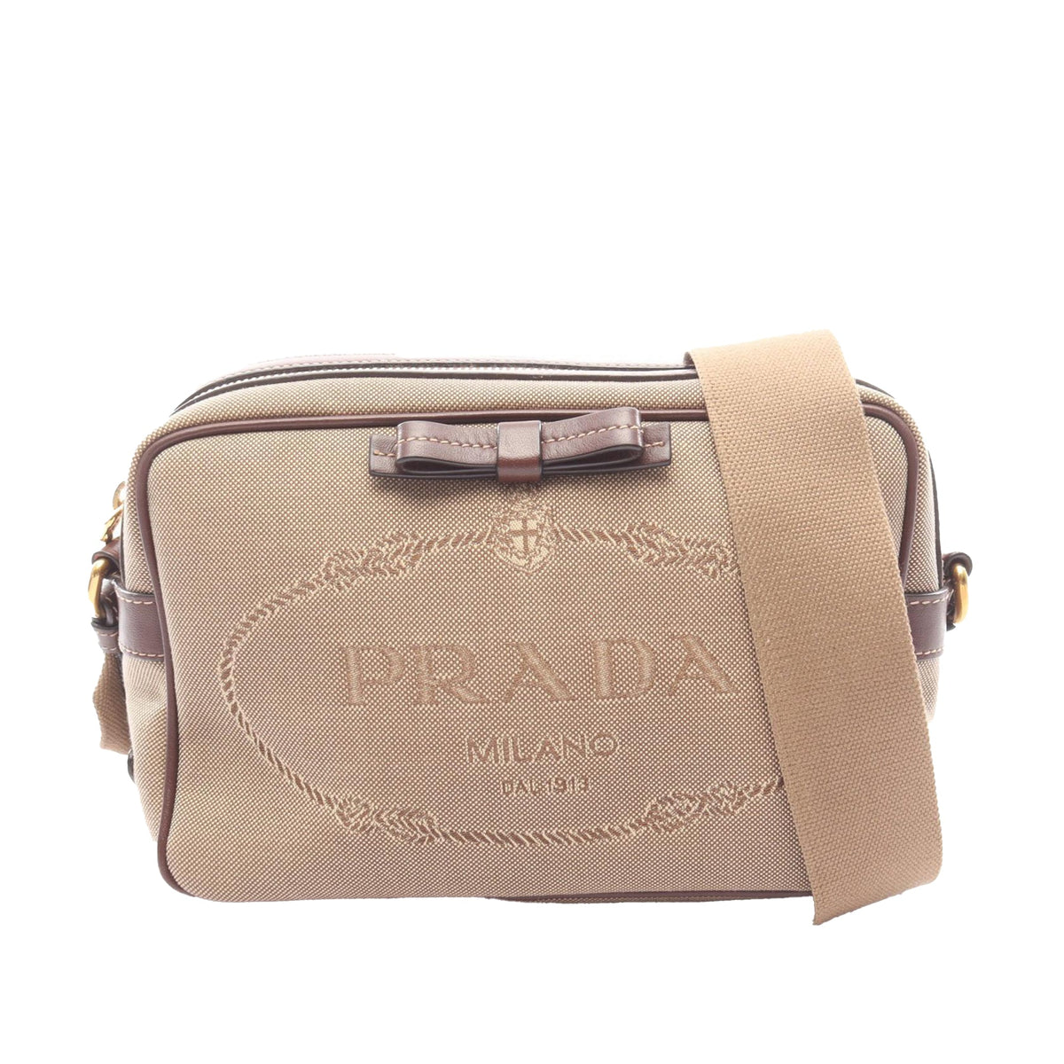 Prada Jacquard Canvas Canapa Logo Crossbody