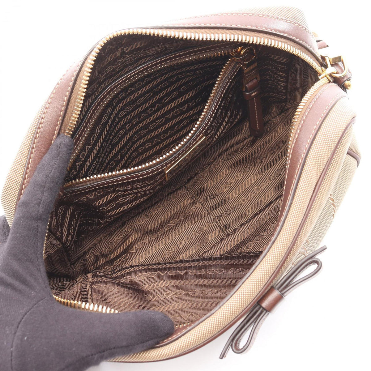 Prada Jacquard Canvas Canapa Logo Crossbody