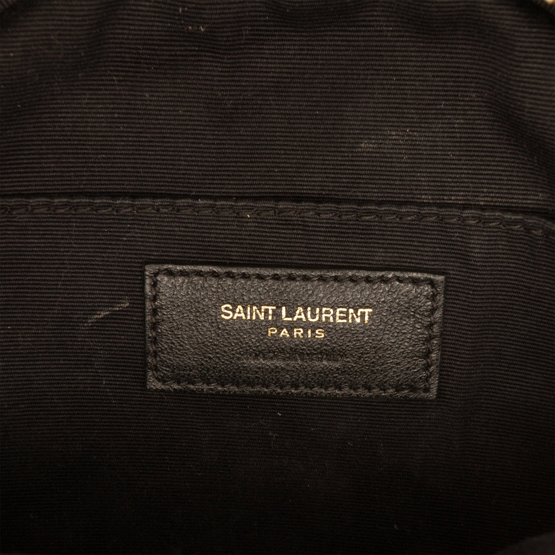 Saint Laurent Grain De Poudre Chevron Round Vinyle Camera Bag