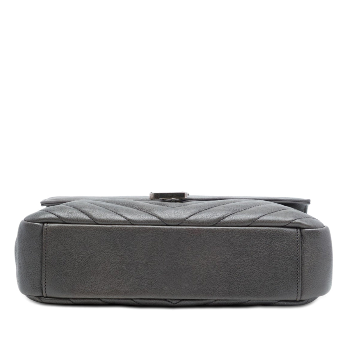 Saint Laurent Medium Chevron Sheepskin Monogram College Satchel