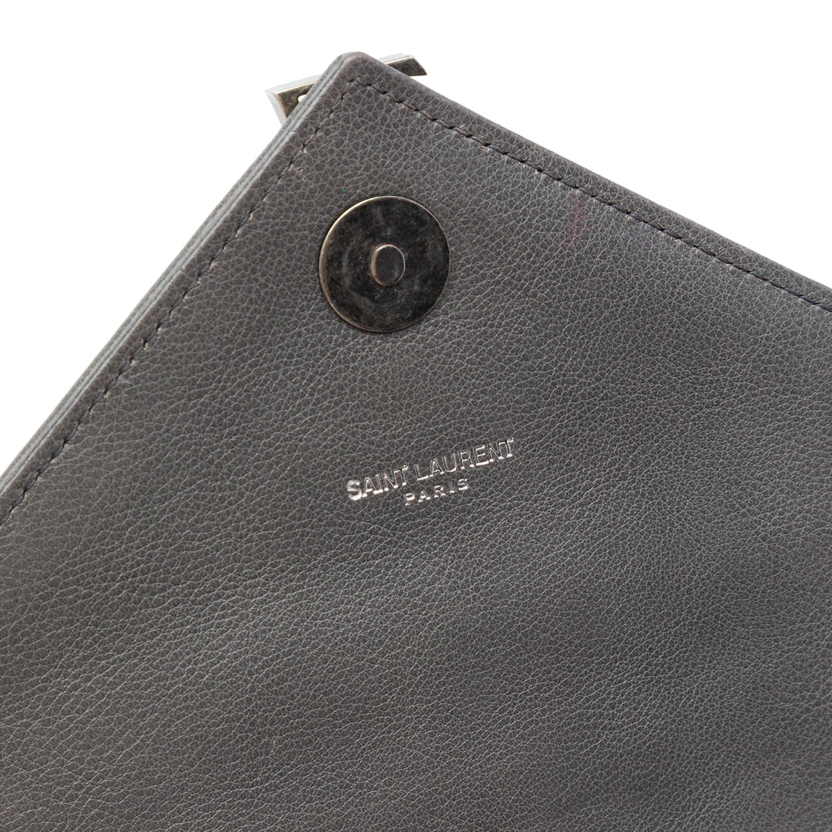 Saint Laurent Medium Chevron Sheepskin Monogram College Satchel