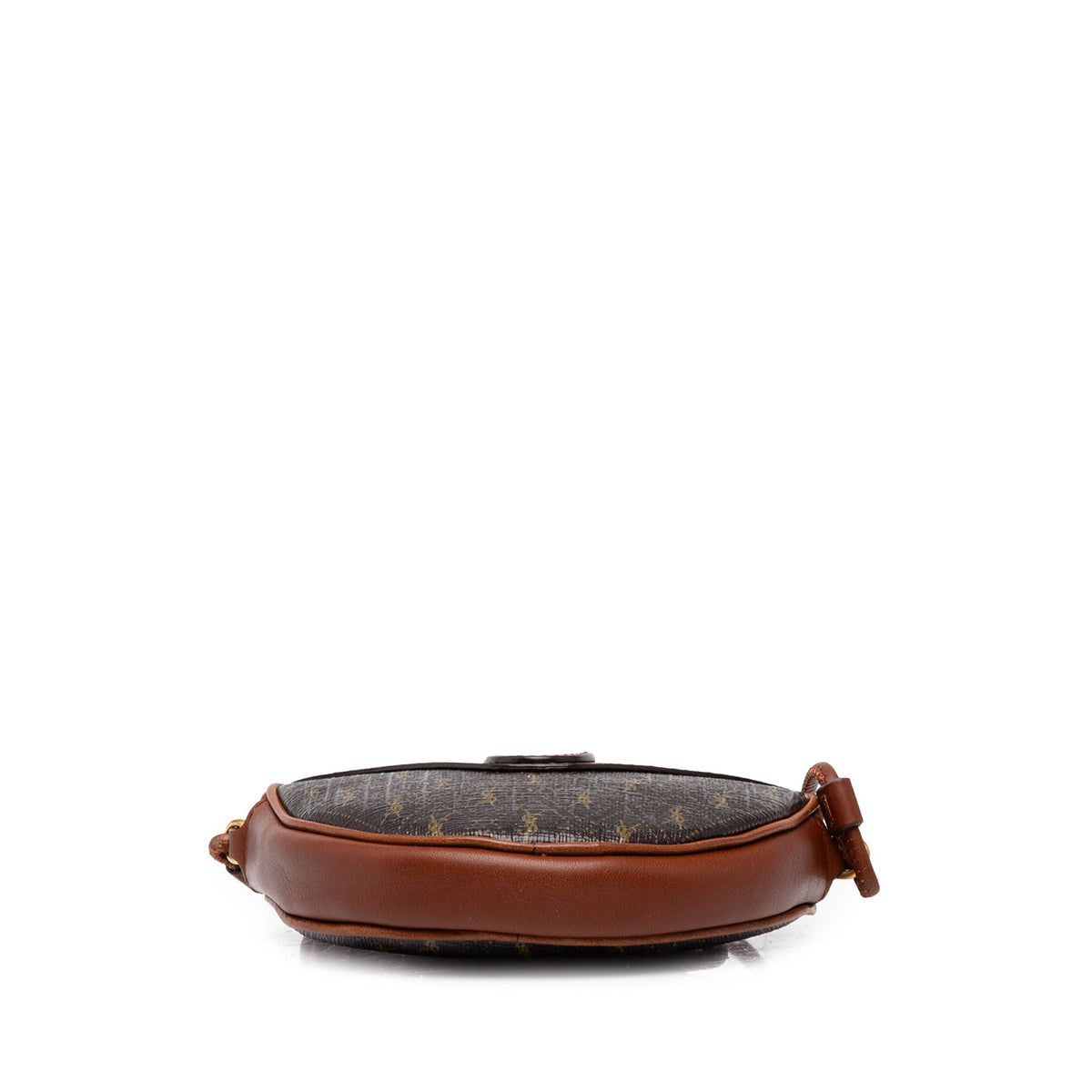 Saint Laurent Micro Le Monogramme Coated Canvas and Leather Coeur Crossbody — Brown