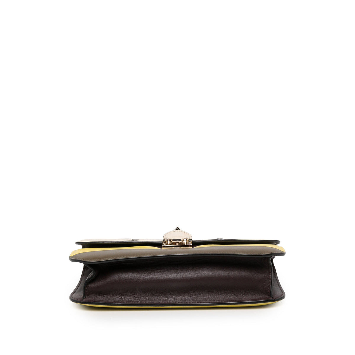 Valentino Medium Multicolor Leather Rockstud Glam Lock Crossbody — Yellow