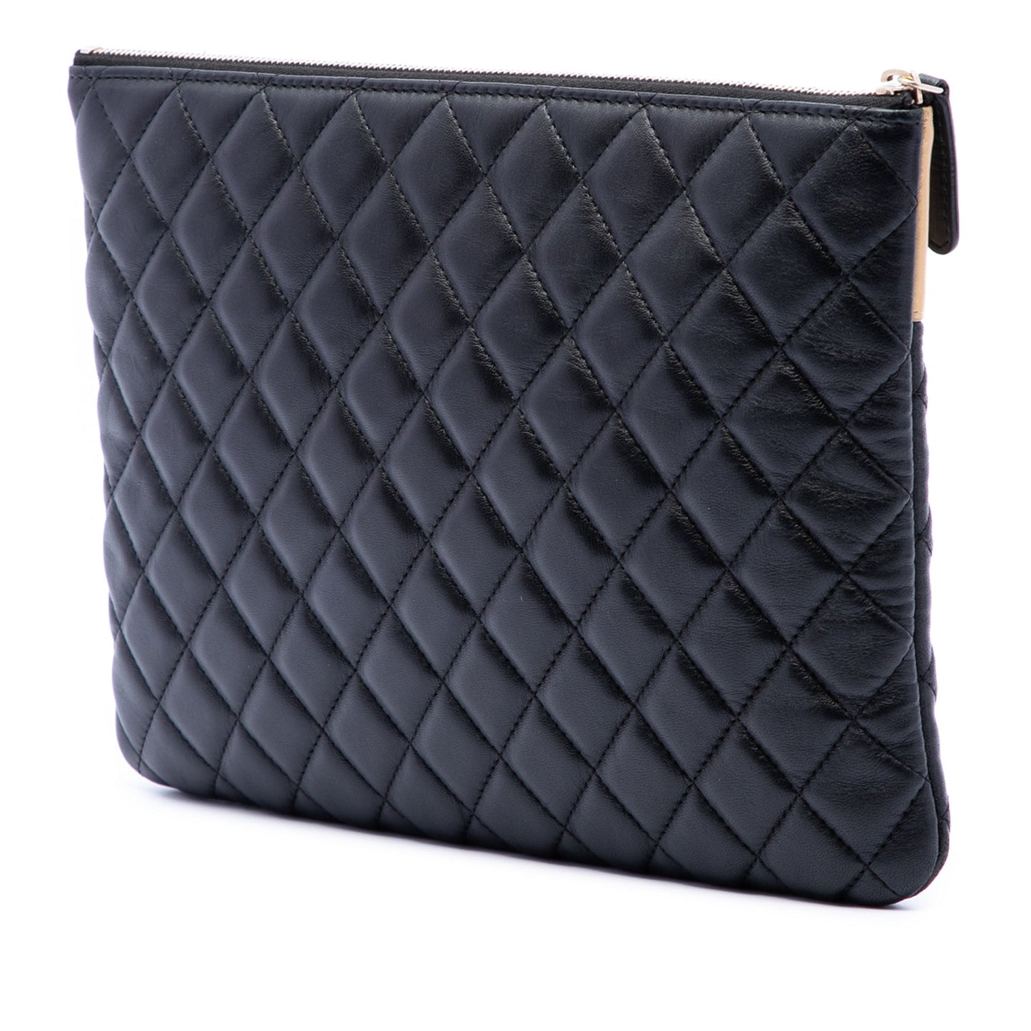 Chanel CC Bicolor Quilted Lambskin Clutch