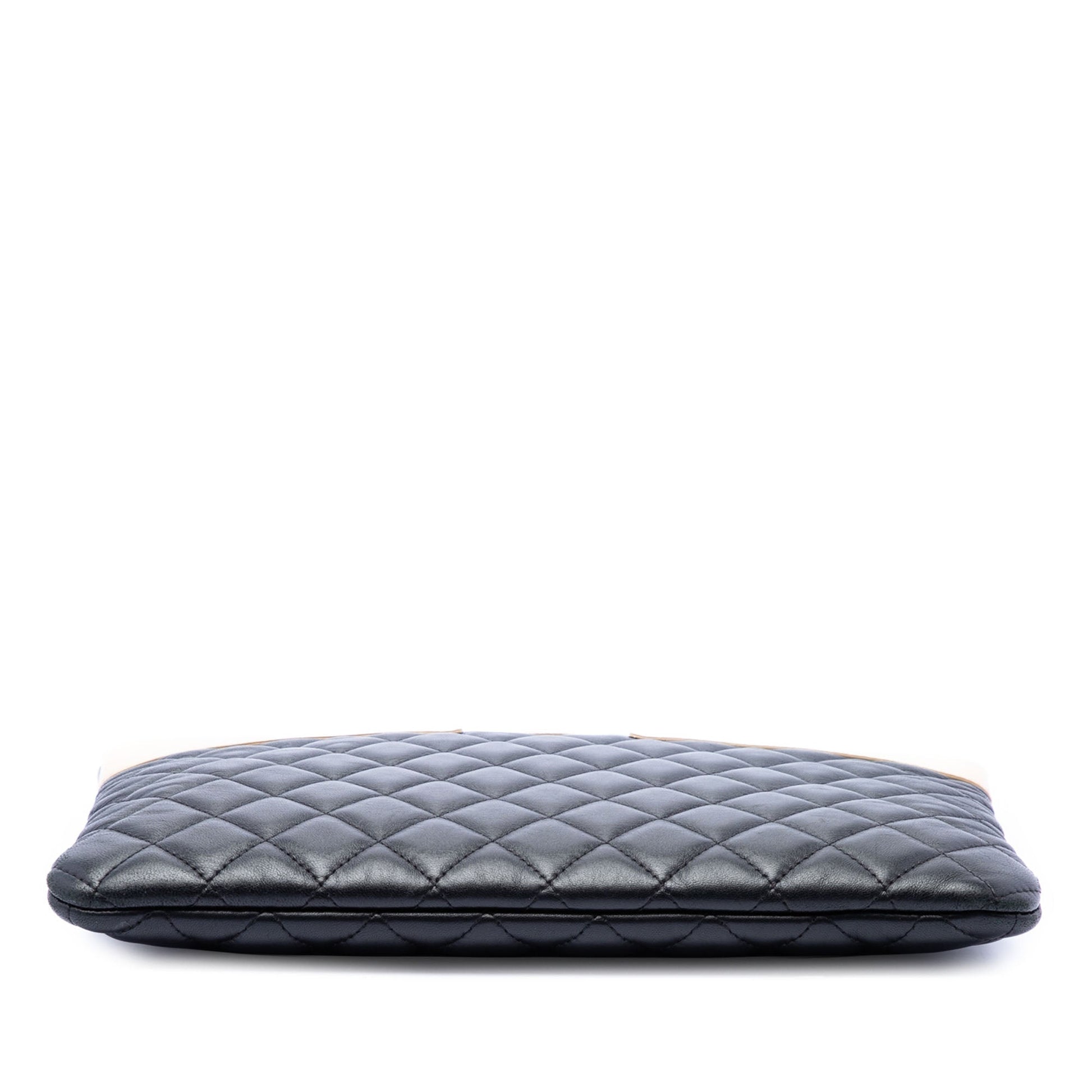 Chanel CC Bicolor Quilted Lambskin Clutch