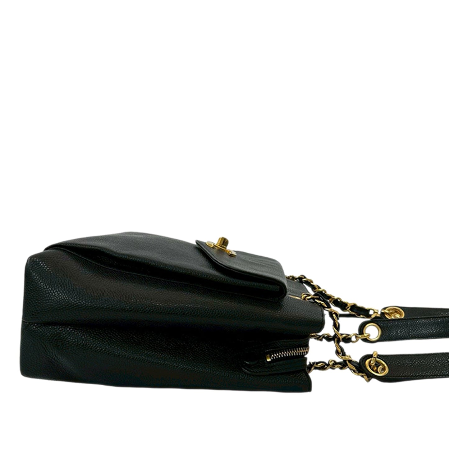 Chanel CC Caviar Front Pocket Chain Tote